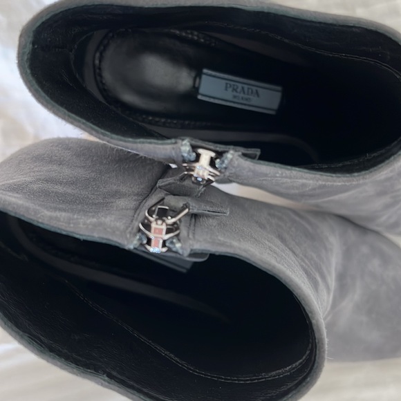 Prada Grey Suede Ankle Boot - Picture 3 of 6